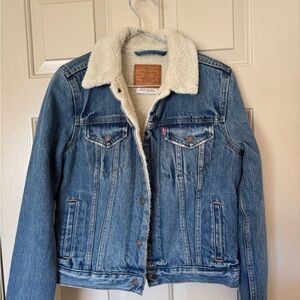 Levi's Blue Jean Jacket with White Sherpa Collar